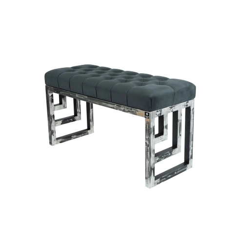 Ławka Metalowa Loft Siedzisko Pikowane Grafit LPM-15 Rozmiary od 50 cm do 200 cm