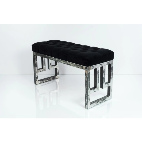 Ławka Metalowa Loft Siedzisko Pikowane Czarny LPM-16 Rozmiary od 50 cm do 200 cm