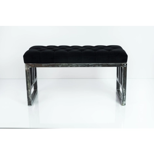 Ławka Metalowa Loft Siedzisko Pikowane Czarny LPM-16 Rozmiary od 50 cm do 200 cm