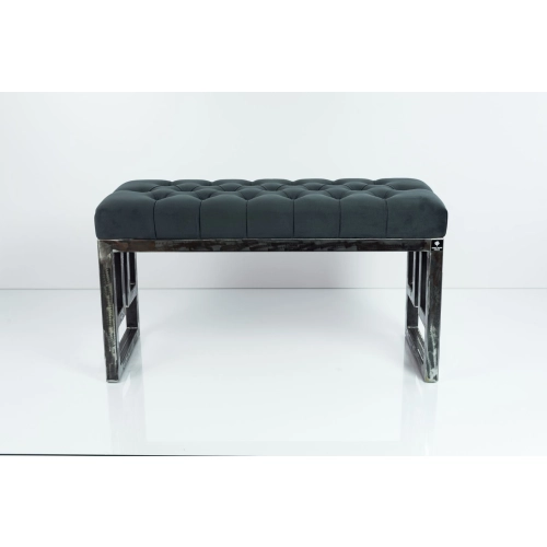 Ławka Metalowa Loft Siedzisko Pikowane Grafit LPM-16 Rozmiary od 50 cm do 200 cm