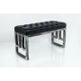 Ławka Metalowa Loft Siedzisko Pikowane Ekoskóra Czarny LPM-16 Rozmiary od 50 cm do 200 cm