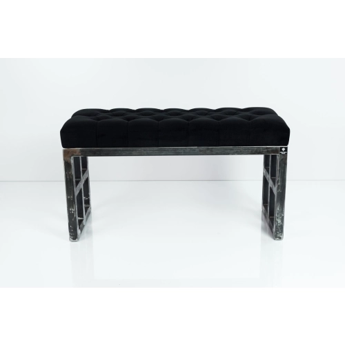 Ławka Metalowa Loft Siedzisko Pikowane Czarny LPM-17 Rozmiary od 50 cm do 200 cm