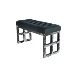 Ławka Metalowa Loft Siedzisko Pikowane Grafit LPM-17 Rozmiary od 50 cm do 200 cm