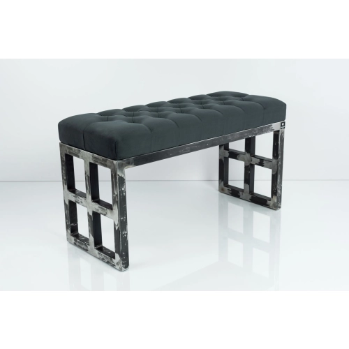 Ławka Metalowa Loft Siedzisko Pikowane Grafit LPM-17 Rozmiary od 50 cm do 200 cm