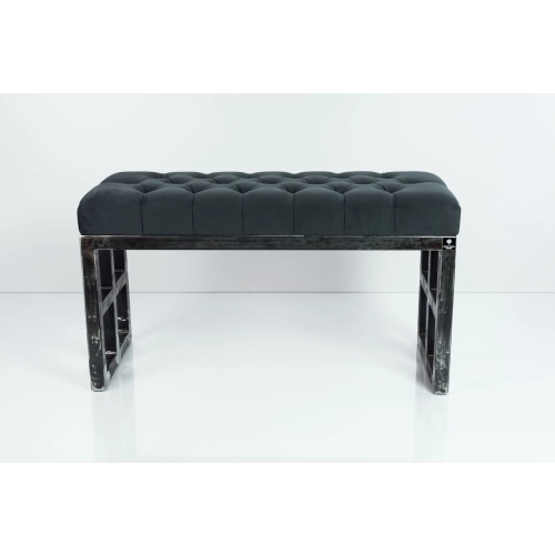 Ławka Metalowa Loft Siedzisko Pikowane Grafit LPM-17 Rozmiary od 50 cm do 200 cm