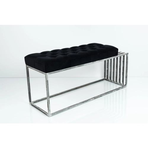 Ławka Metalowa Loft Siedzisko Pikowane Czarny LPM-18 Rozmiary od 50 cm do 200 cm