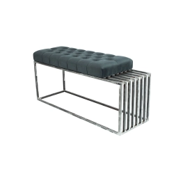 Ławka Metalowa Loft Siedzisko Pikowane Grafit LPM-18 Rozmiary od 50 cm do 200 cm