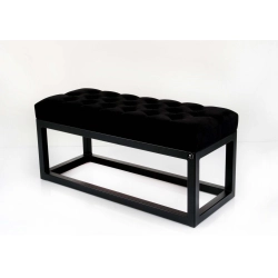 Ławka Pufa Pikowana Czarny Guzik Tapicerowany Stal LPM-22 Rozmiary od 50 cm do 200 cm