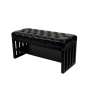 Ławka Pufa Pikowana Czarny Ekoskóra Guzik Tapicerowany Stal LPM-24 Rozmiary od 50 cm do 200 cm