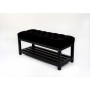 Ławka Pufa Pikowana Czarny Guzik Tapicerowany Stal LPM-25 Rozmiary od 50 cm do 200 cm