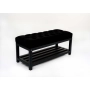 Ławka Pufa Pikowana Czarny Guzik Tapicerowany Stal LPM-25 Rozmiary od 50 cm do 200 cm