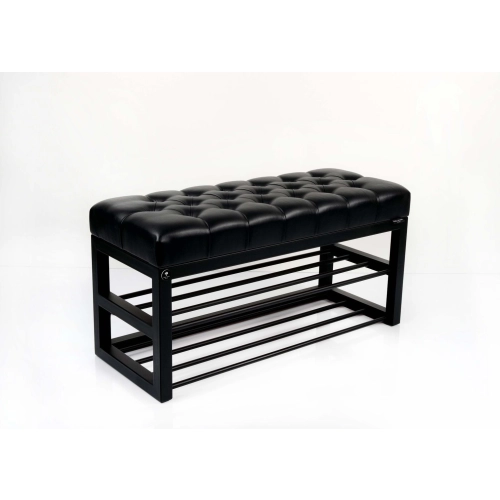 Ławka Pufa Pikowana Czary Ekoskóra Guzik Tapicerowany Stal LPM-5 Rozmiary od 50 cm do 200 cm