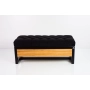 Ławka Pufa Pikowana Czarny Guzik Tapicerowany Stal LPMS-12 Rozmiary od 50 cm do 200 cm
