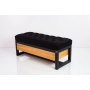 Ławka Pufa Pikowana Czarny Guzik Tapicerowany Stal LPMS-12 Rozmiary od 50 cm do 200 cm