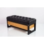 Ławka Pufa Pikowana Ekoskóra Czarny Stal LPMS-12 Rozmiary od 50 cm do 200 cm