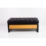 Ławka Pufa Pikowana Ekoskóra Czarny Stal LPMS-14 Rozmiary od 50 cm do 200 cm
