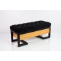Ławka Pufa Pikowana Czarny Guzik Tapicerowany Stal LPMS-15 Rozmiary od 50 cm do 200 cm