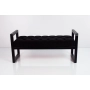 Ławka Pufa Pikowana Czarny Guzik Tapicerowany Stal LPMS-2 Rozmiary od 50 cm do 200 cm