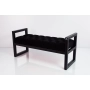 Ławka Pufa Pikowana Czarny Guzik Tapicerowany Stal LPMS-2 Rozmiary od 50 cm do 200 cm