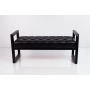 Ławka Pufa Pikowana Ekoskóra Czarny Stal LPMS-2 Rozmiary od 50 cm do 200 cm