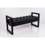 Ławka Pufa Pikowana Ekoskóra Czarny Stal LPMS-2 Rozmiary od 50 cm do 200 cm