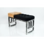Ławka Pufa Pikowana Czarny Guzik Tapicerowany Stal LPMS-22 Rozmiary od 50 cm do 200 cm