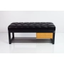 Ławka Pufa Pikowana Ekoskóra Czarny Stal LPMS-3 Rozmiary od 50 cm do 200 cm