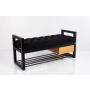 Ławka Pufa Pikowana Czarny Guzik Tapicerowany Stal LPMS-5 Rozmiary od 50 cm do 200 cm