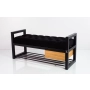 Ławka Pufa Pikowana Czarny Guzik Tapicerowany Stal LPMS-5 Rozmiary od 50 cm do 200 cm