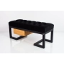 Ławka Pufa Pikowana Czarny Guzik Tapicerowany Stal LPMS-6 Rozmiary od 50 cm do 200 cm