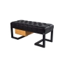 Ławka Pufa Pikowana Ekoskóra Czarny Stal LPMS-6 Rozmiary od 50 cm do 200 cm