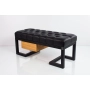 Ławka Pufa Pikowana Ekoskóra Czarny Stal LPMS-6 Rozmiary od 50 cm do 200 cm