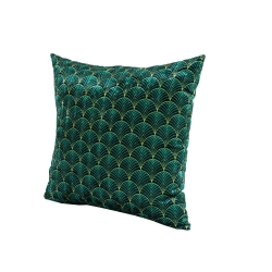 Poduszka Kwadratowa Welur Wachlarze Zieleń 03
