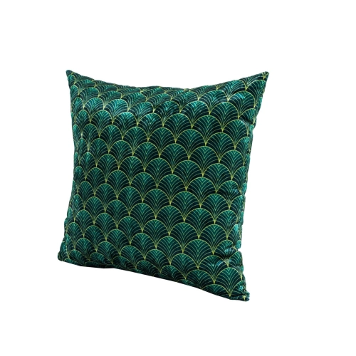 Poduszka Kwadratowa Welur Wachlarze Zieleń 03