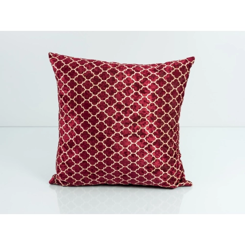 Poduszka Kwadratowa Welur Maroko Bordo 03