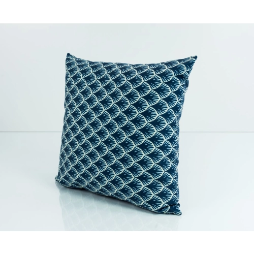 Poduszka Kwadratowa Welur Łuska Navy Blue