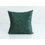 Poduszka Kwadratowa Welur Złote Liście Zieleń 03