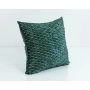 Poduszka Kwadratowa Welur Złote Liście Zieleń 03