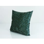 Poduszka Kwadratowa Welur Złote Liście Zieleń 03