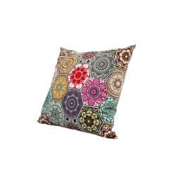 Poduszka Kwadratowa Welur Hexagony Mandala