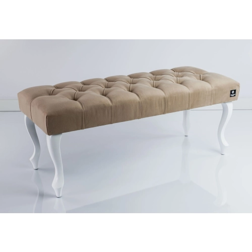 Ławka Pufa Pikowana Cappuccino Guzik Tapicerowany LPP-1 + Wieszak Ścienny WDC-5