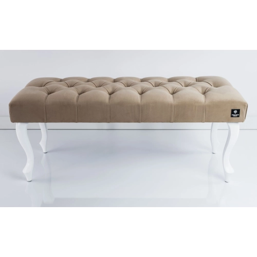 Ławka Pufa Pikowana Cappuccino Guzik Tapicerowany LPP-1 + Wieszak Ścienny WDC-5