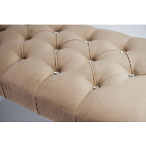 Ławeczka Pufa Pikowana Cappuccino Guzik Kryształ LPP-1 Rozmiary od 50 cm do 120 cm