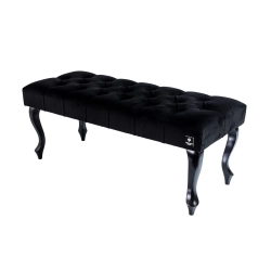 Ławeczka Pufa Pikowana Czarna Guzik Kryształ LPP-1 Rozmiary od 50 cm do 120 cm