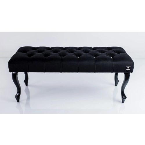 Ławeczka Pufa Pikowana Czarna Guzik Kryształ LPP-1 Rozmiary od 50 cm do 120 cm