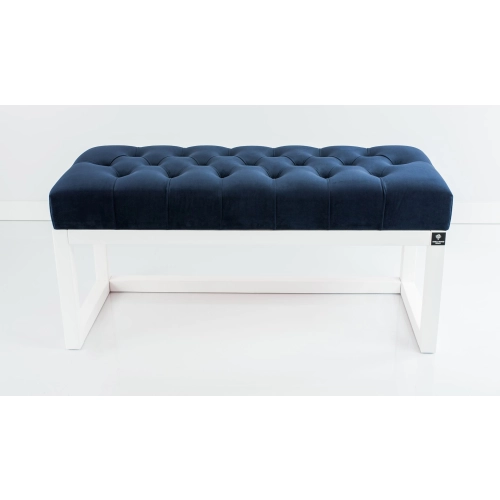 Ławka Pufa Pikowana Granat Guzik Tapicerowany LPP-2 + Wieszak Ścienny WDC-22 Kolory