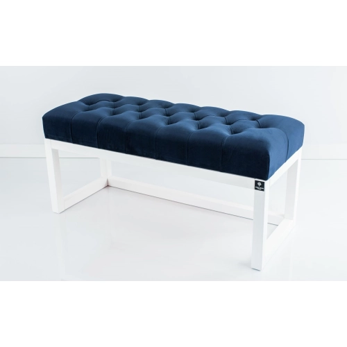 Ławka Pufa Pikowana Granat Guzik Tapicerowany LPP-2 + Wieszak Ścienny WDC-22 Kolory