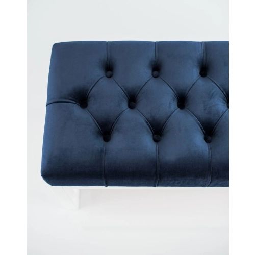 Ławka Pufa Pikowana Granat Guzik Tapicerowany LPP-2 + Wieszak Ścienny WDC-22 Kolory