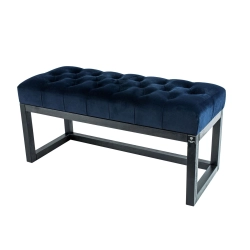 Ławeczka Pufa Pikowana Granat Guzik Tapicerowany LPP-2 Rozmiary od 50 cm do 200 cm