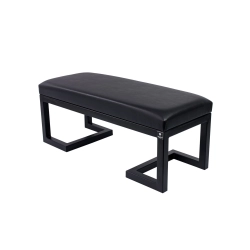Ławka Pufa Tapicerowana Siedzisko Gładkie Ekoskóra Czarny LGM-1 Rozmiary od 50 cm do 200 cm